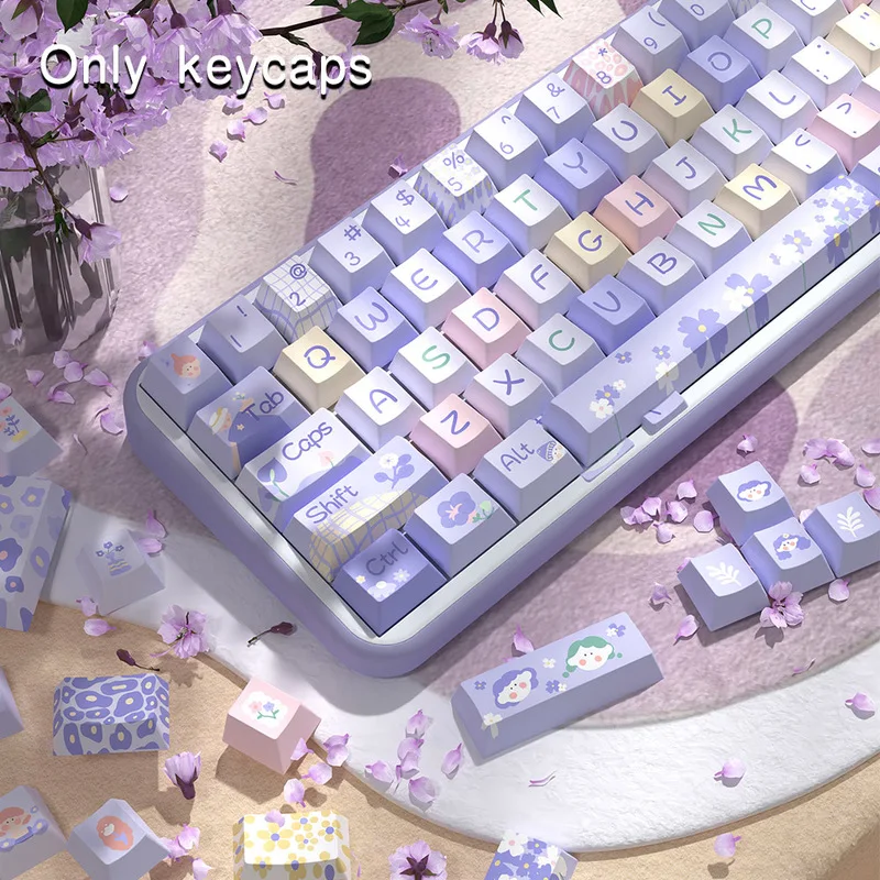 Flower Girl Original Keycaps 138/158 Key Original Factory Height Pbt Material Heat Sublimation Personalized Customization Keycap