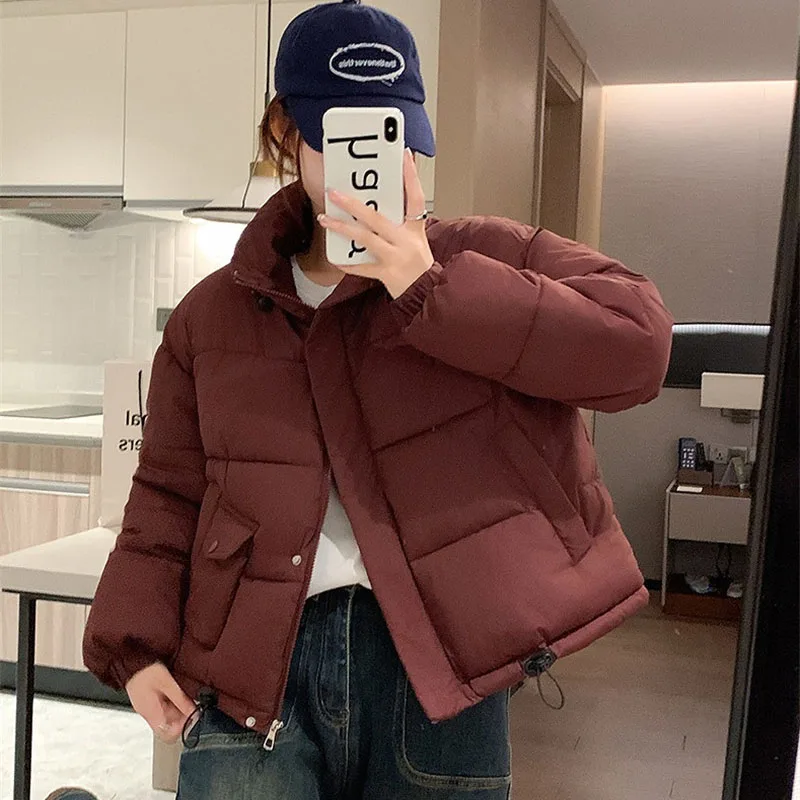2025 nova moda jaqueta curta de algodão tamanho grande feminino casaco de algodão parka outono inverno jaqueta à prova de frio quente outerwear