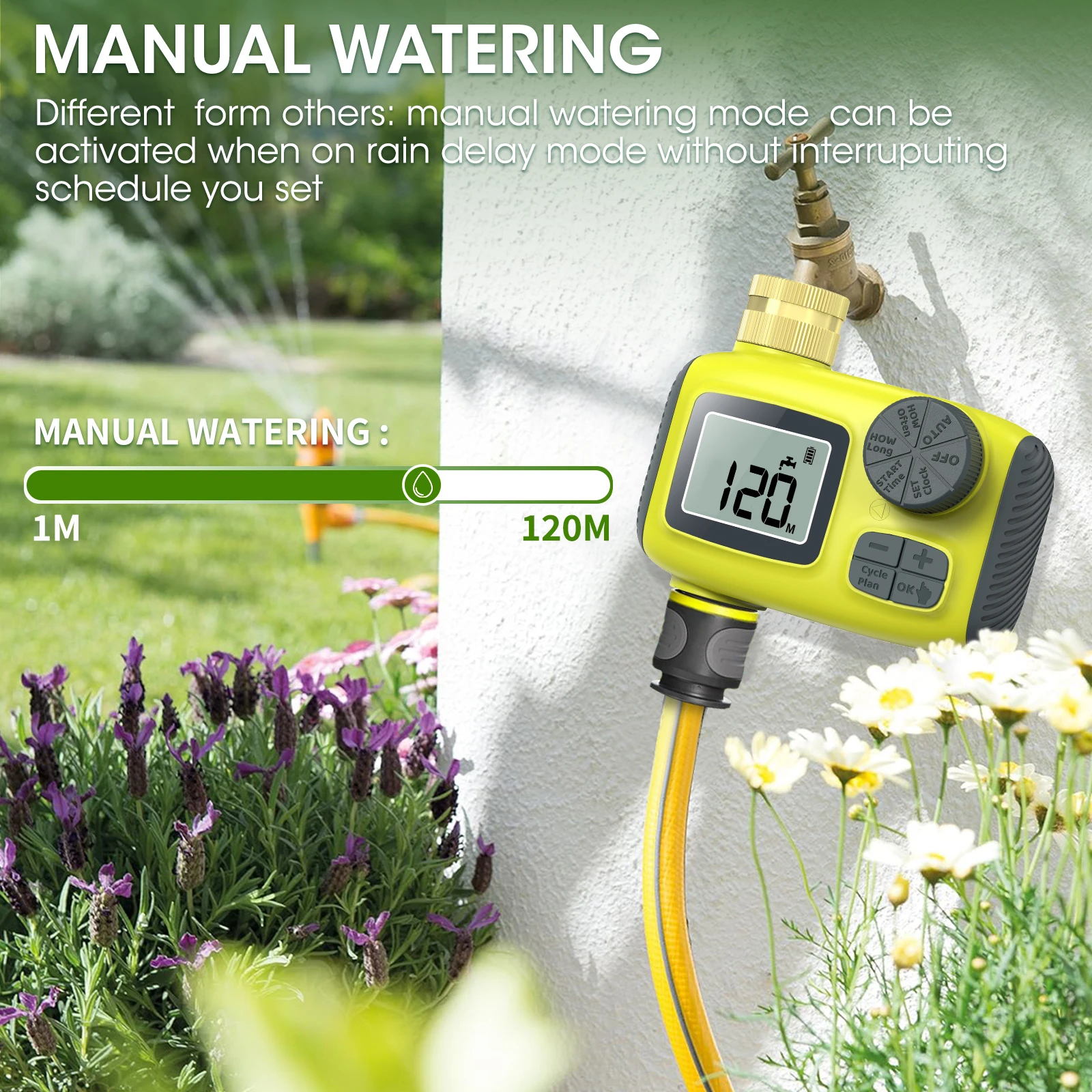 Automatic Water Timer Intelligent Irrigation Watering System LCD Display IPX5 Sprinkler Timer Garden Programmer Equipment