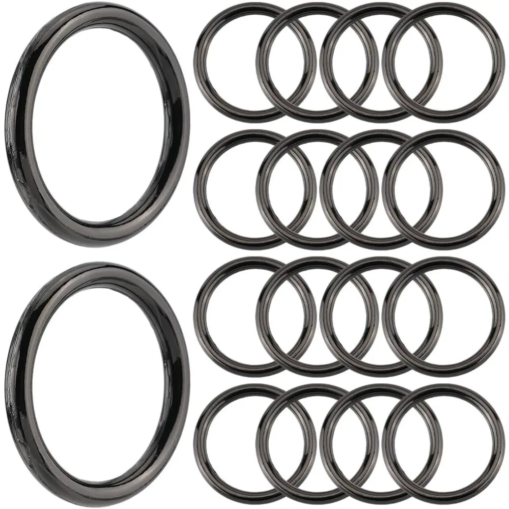 

1 Box 20Pcs Metal O Rings Closed Metal Jump Rings Gunmetal 20mm Round Alloy Small Hanging Macrame Heavy Duty Linking Ring Buckle
