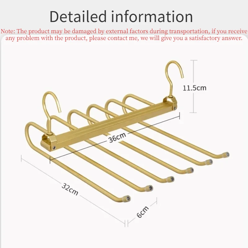 Perchas mágicas multifunción para pantalones, percha para pantalones plegable giratoria de aleación de aluminio, estante antideslizante 6 en 1 para