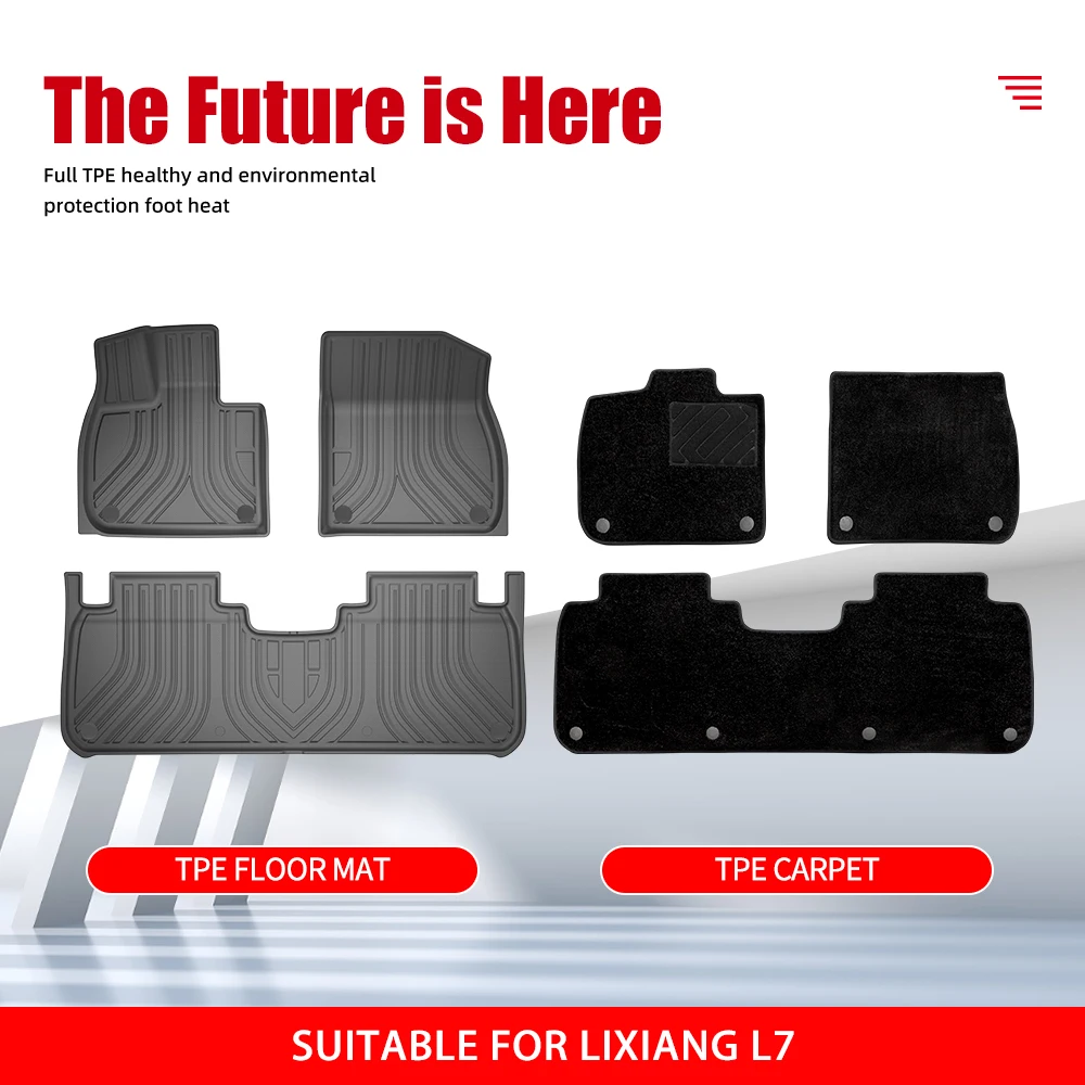 Factory Wholesale Car Foot Mat for Lixiang L7 Waterproof Non-slip Car Floor Mat TPE 7D Custom Fit Car Carpet