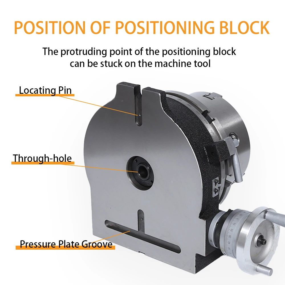 Vertical And Horizontal Indexing Plate with Flange Precision Milling Machine Indexing  Rotary Table with Three-Jaw Chuck