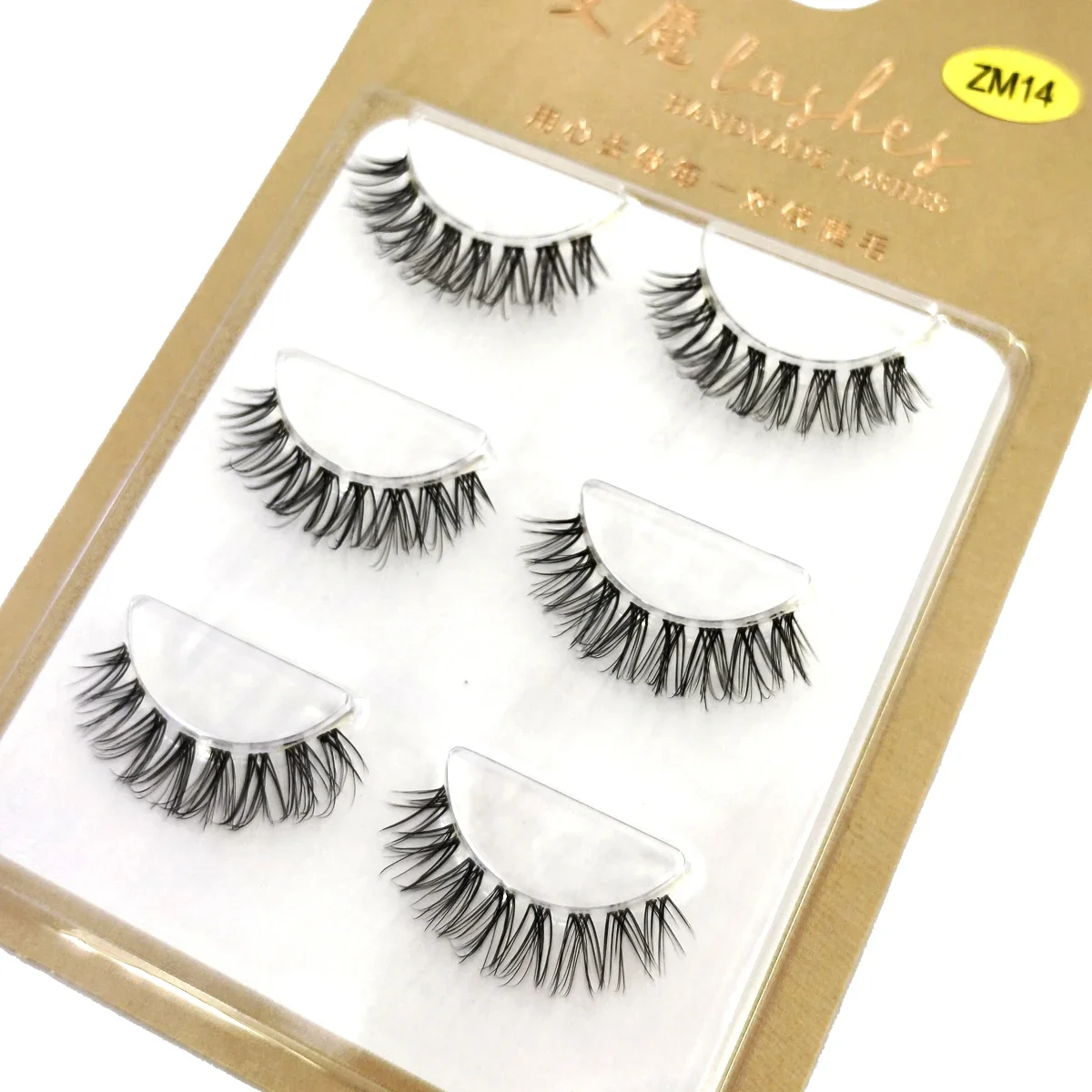 HBZGTLAD3pairsTransparent Terrier  Simulation Eye Tail with Long Air Eyelashes Pairs Natural 3D Mink False Eyelashes Makeup Fake
