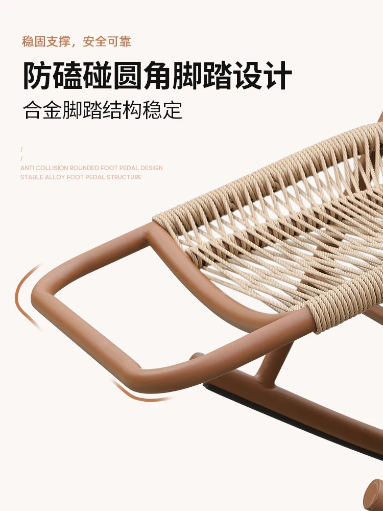 Lazy rattan recliner, adult lunch break, household sofa, outdoor courtyard, terrace, escape chair, balcony, leisure chair