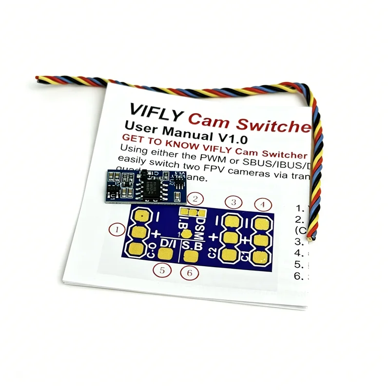 

Direct Receiver Connection FPV Camera Switcher, No Betaflight Configuration Needed, VIFLY Cam Switcher for RC Airplane