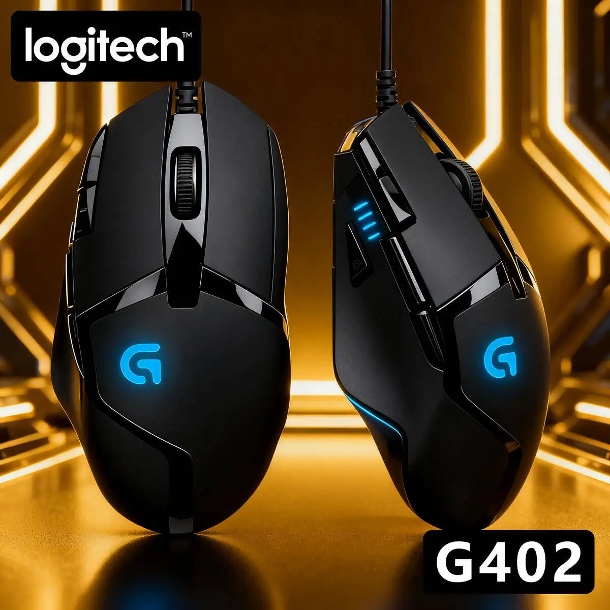 Logitech G402 Wired Gaming Mouse, 4000 DPI, Fusion Engine, 8 Customizable Buttons, 1ms Report Rate, 500 IPS, Windows/Mac