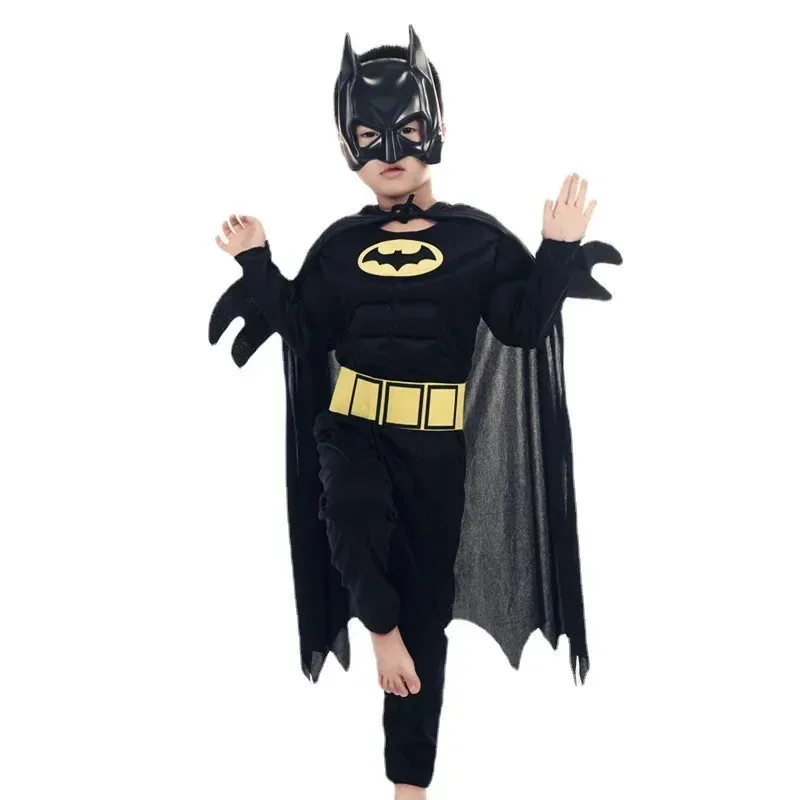 

2025 Animation Costume Halloween Vampire Black Bat Muscle Costume Children's Masquerade Cosplay Costume Halloween Costumes for B