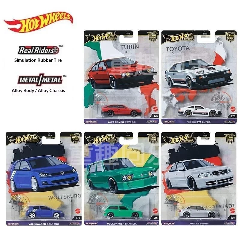 Hot Sale Hot Wheels FPY86 World Tour Series Carrinhos de Coleção Die-Cast Toyota Supra Audi S4 Volkswagen Brasília