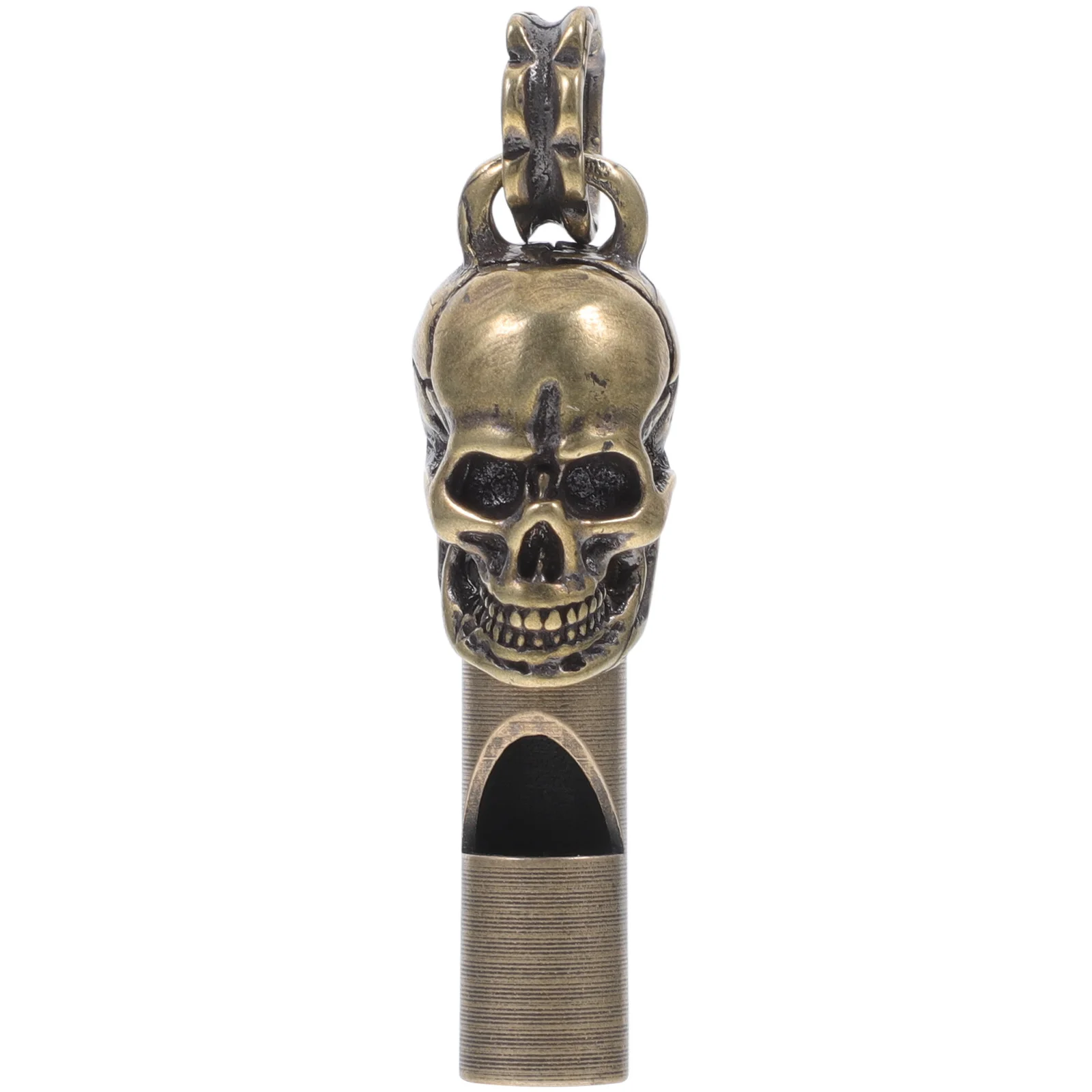 Skull Head Whistle Premium Copper Durable Spooky Design Emergency Safety Whistle Creative Party Decor Jewelry Accessory