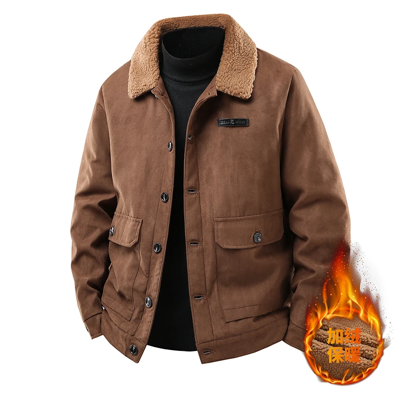 

Loose Fitting Men's Warm Cotton Jacket Brand New Casual Autumn Winter Coat Middle-aged and Young Men's Fashionable Outerwear