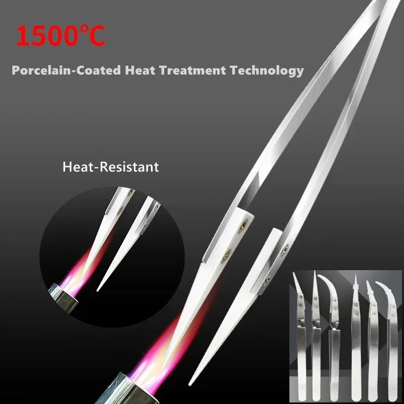 High Temperature Resistant ESD Safe Ceramic Tweezers Non-Magnetic Tips for Precision Handling of Semiconductor Components