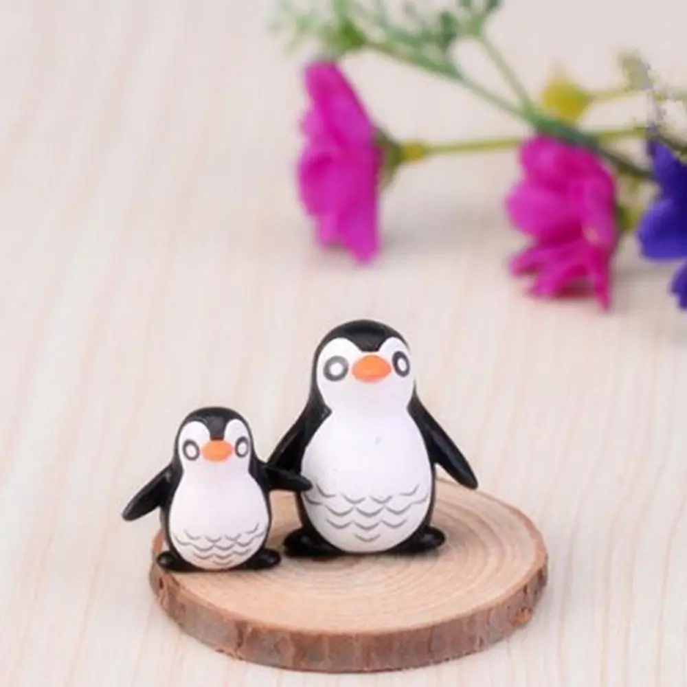 5pcs/lot Miniatures Crafts Fairy Garden Mini Resin Penguin Model Gnomes Decoration Moss Terrarium Figurines