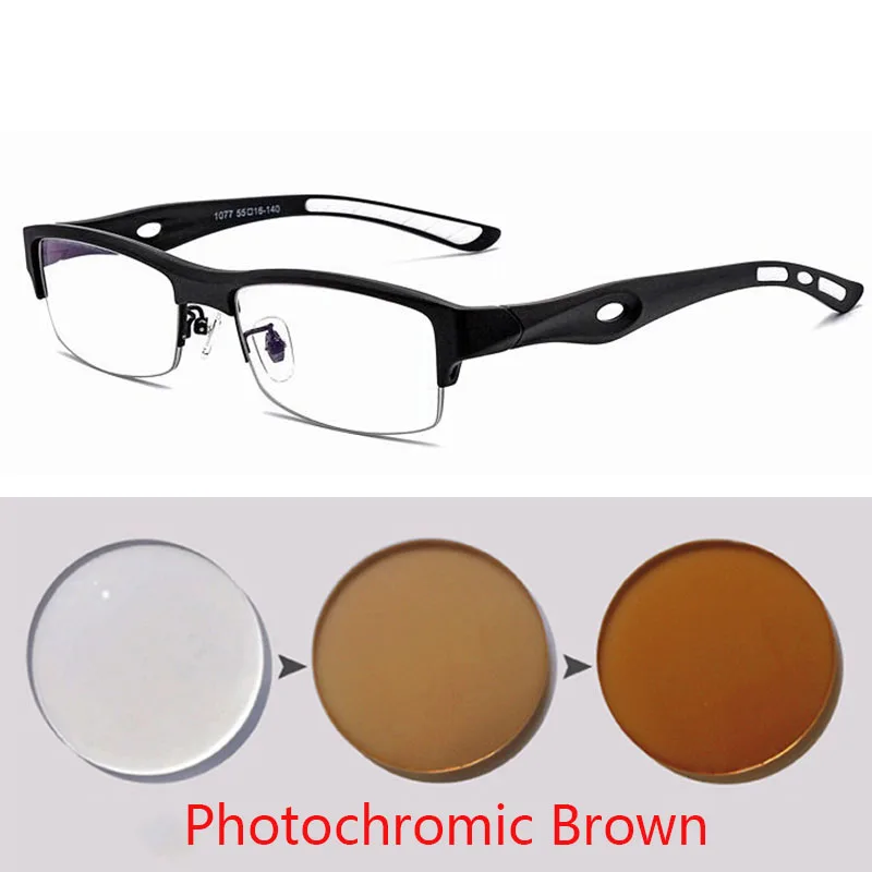 Sport tr90 Rahmen brille halbe Brille leichte Brille Myopie Dioptrien Short sight sph 0-800-81-639 bis-0,5