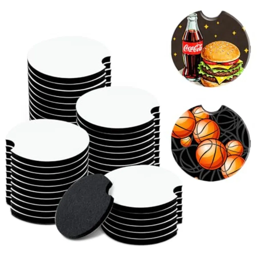 

Sublimation Blanks Car Coasters40Pcs Sublimation Coasters Blanks Bulk Circular for Thermal Sublimation Crafts Painting Heat Tra