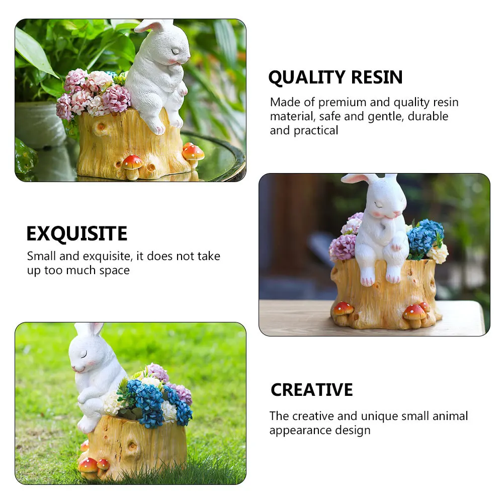 

1Pcs Succulent Flowerpot Resin Balcony Decorative Plant Pot Yard Lawn Adornment Durable Practical Bright Color Lawn Adornment