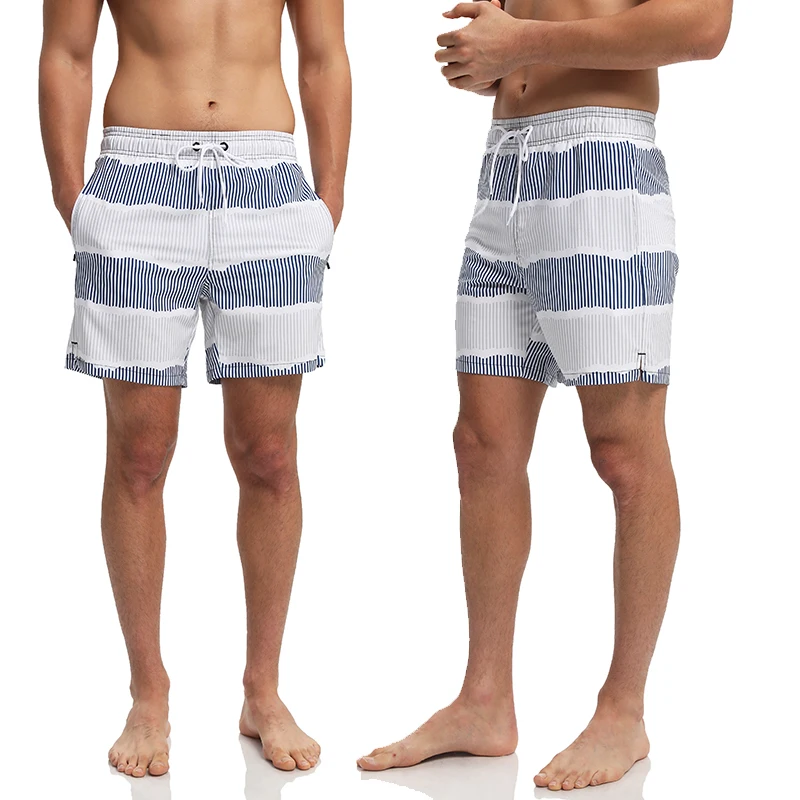 Summer New Fashion Polyester Swimming Shorts Men Gym Board Quickly Dry Elastic Waist Traje De Baño Beach Pants