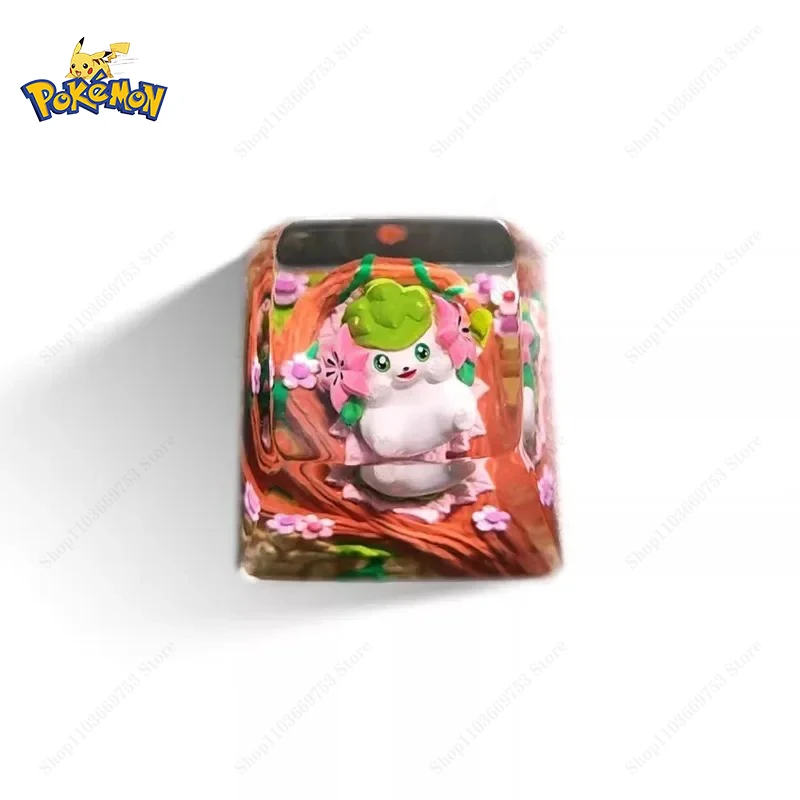 pokemon-anime-keycaps-pikachu-shaymin-customized-resin-transparent-stereoscopic-keycaps-for-mechanical-keyboard-accessories-gift