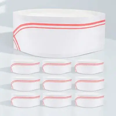 40 Stück Papier-Kochmütze, Küchenarbeit, Einwegkappe, leichtes, weiches Material, ideal für Köche, Bäcker, Catering, Schulen