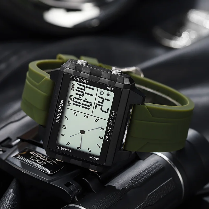 Men's Sports Large Dial Electronic Watch Night Light Waterproof Men's Quartz Watch