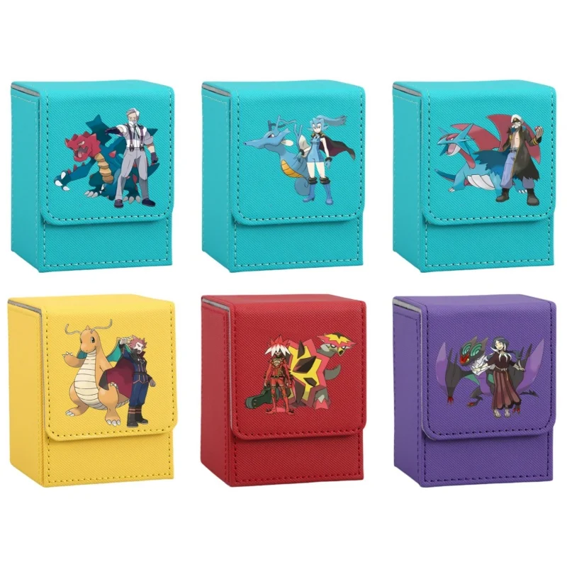 Iris Card Case Dragonite Drasna Haxorus Salamence Ptcg Dragon Type Diy Leather Action Toy Figure Anime Game Collection Box