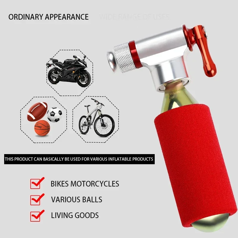 Mountain Bike Road Bike Riding Equipment Bicycle Pump Mouth Carbon Dioxide Bicycle Pump Nozzle CO2 Inflatable Tube