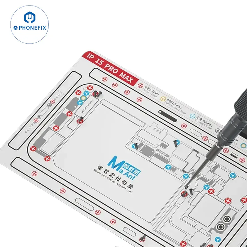 

MaAnt Screws Storage Magnetic Chart Pad 4IP Screwdriver for IPhone X -15PM Double-sided Adsorption Magnetized Positioning Mat