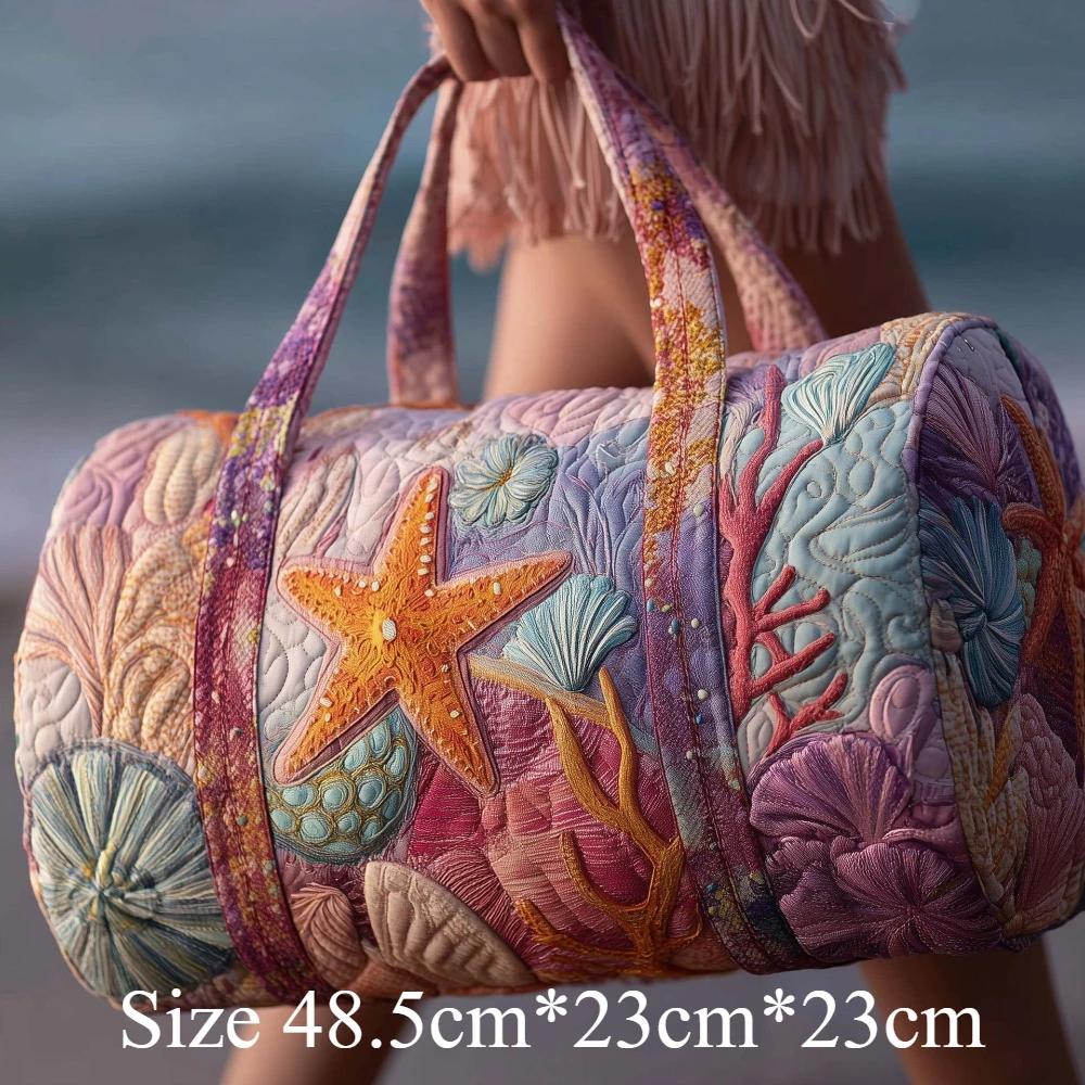 3D Quilted Beach Duffle Bag for Men Women Y2K Embossed Print  display picture 2