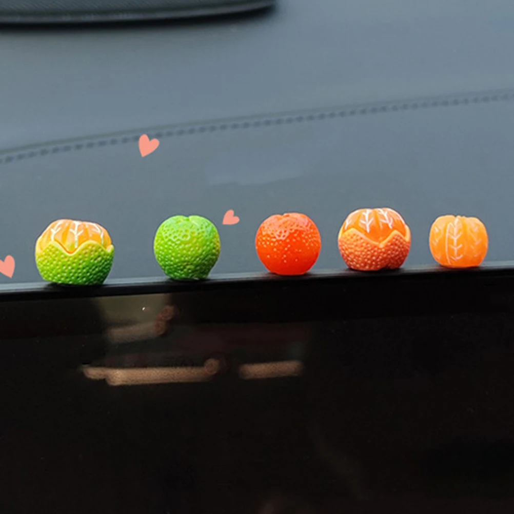 

5Pcs Mini Orange Resin Car Interior Decorations Dashboard Accessories Cute Ornaments Car Decor Home Desktop Collectibles
