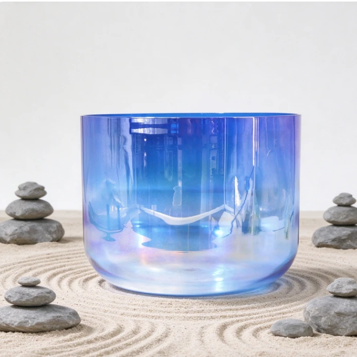 Gradient Crystal Singing Bowl, Yoga Stress Relief Percussion Music Bowl for Meditation & Sound Therapy