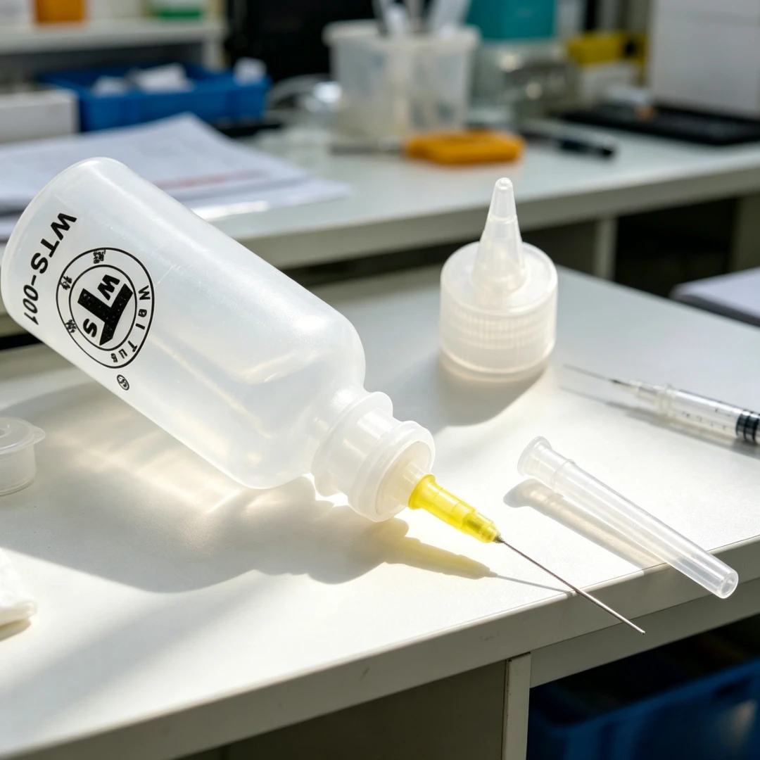 50ML WTS-001 Plastic Liquid Alcohol With Needle For Dispenser Rosin Solder Flux Paste For Phone PCB Welding Repair