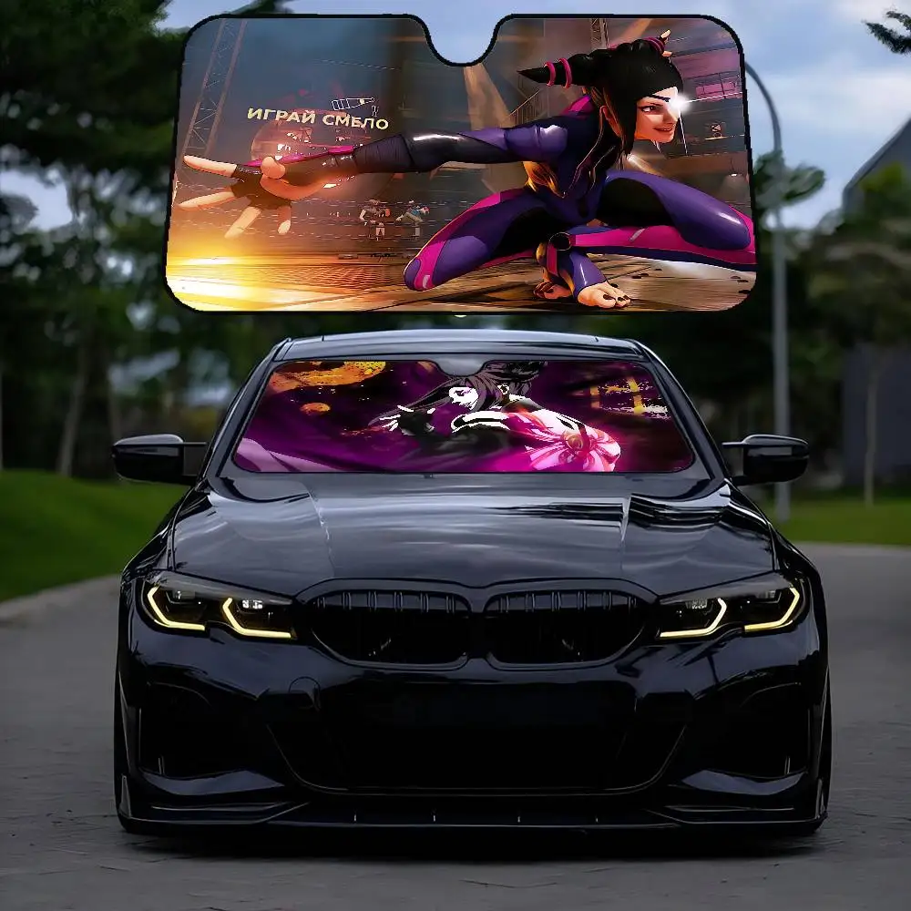 شخصيات اللعبة-H-Han Juri S-Street Car Sunshade Car Sunshade Window Sunshade Sunblock الزجاج الأمامي هود ظلة