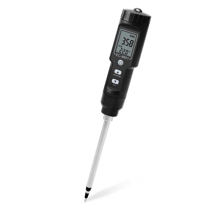 EC/TEMP Soil Tester 0.00-10.00 MS/Cm Black Soil Meter Plastic Soil Meter Potted Plants Gardening Agriculture