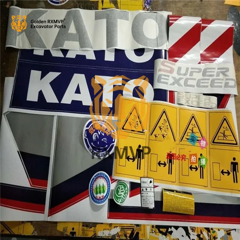 Full car sticker warning post for Kato HD307 512 820R 1023 1430-1-2-3 logo decals excavator parts