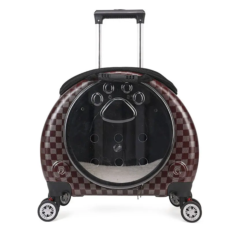 Transparent Breathable Pet Travel Trolley Carrier Backpack description 6