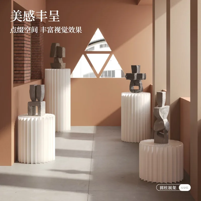 Paper folding cylindrical display stand Commercial clothing store decorative ornament Round display stand