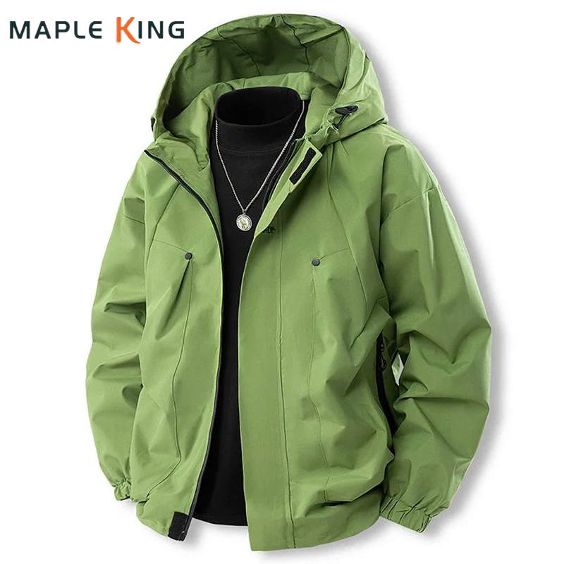 Ropa de Hombre, Chaqueta de Exterior con Capucha, Campera Hombre 2026, Nueva Chaqueta Holgada de Exterior, Cortavientos, Chaqueta Vintage, Abrigos Cargo para Hombre