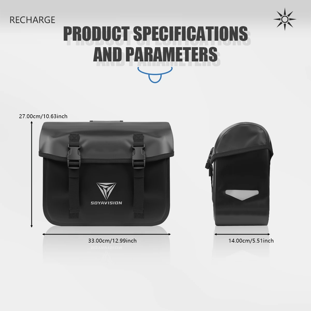 Motorcycle Side Bag 12L Rainproof Motor Saddle Bag With Inner Support Board Tail Rack Storage Luggage Bike Cycling Pannier Bags