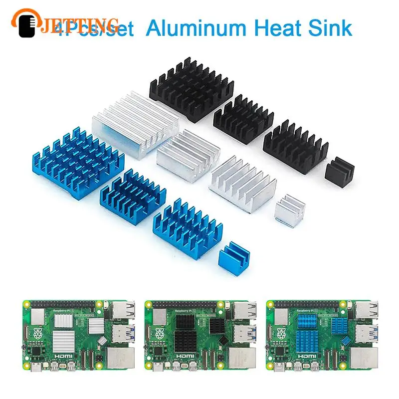 4Pcs Aluminum Cooling Heat Sink For Raspberry Pi5 Cooling Pad Heat Dissipation Cooler Radiator