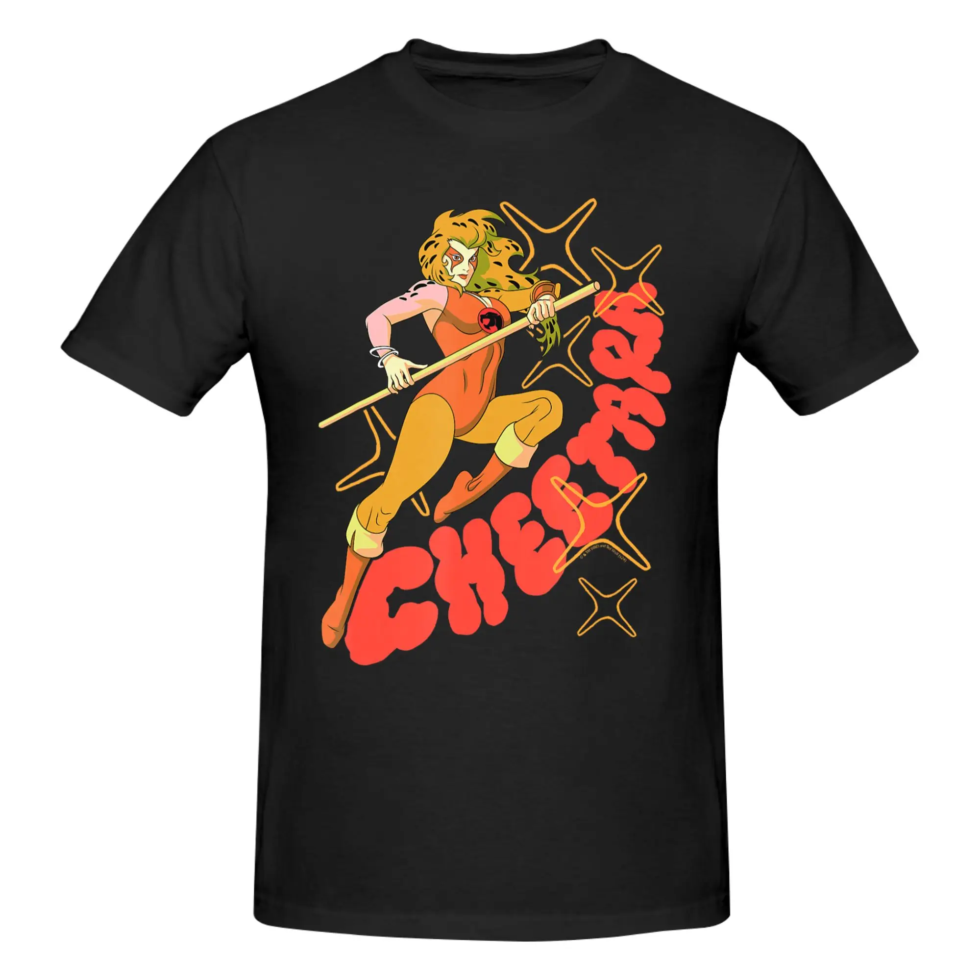 1 Piece Cheetara Funny Graphic 100% Cotton T-Shirt Thunder-Cats 80s Vintage Cartoon Tees Tops For Men