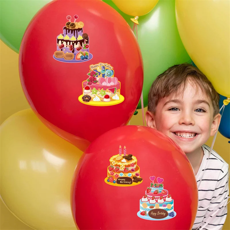 Make Your Own Birthday Cake Kids DIY Stickers Puzzle Crafts Assemble Decorate Cake Stickers Sheet Children Boys Girls Party Toys