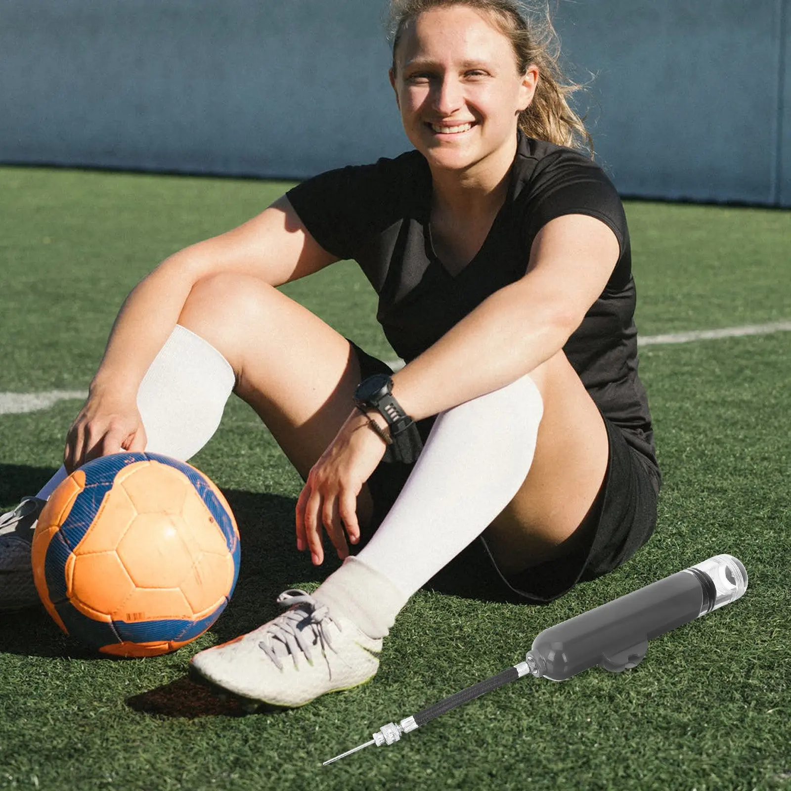 

Two Way Sports Balls Pump Portable Basketball Inflator Durable Lightweight Design for Multiple Ball Types Easy Carry