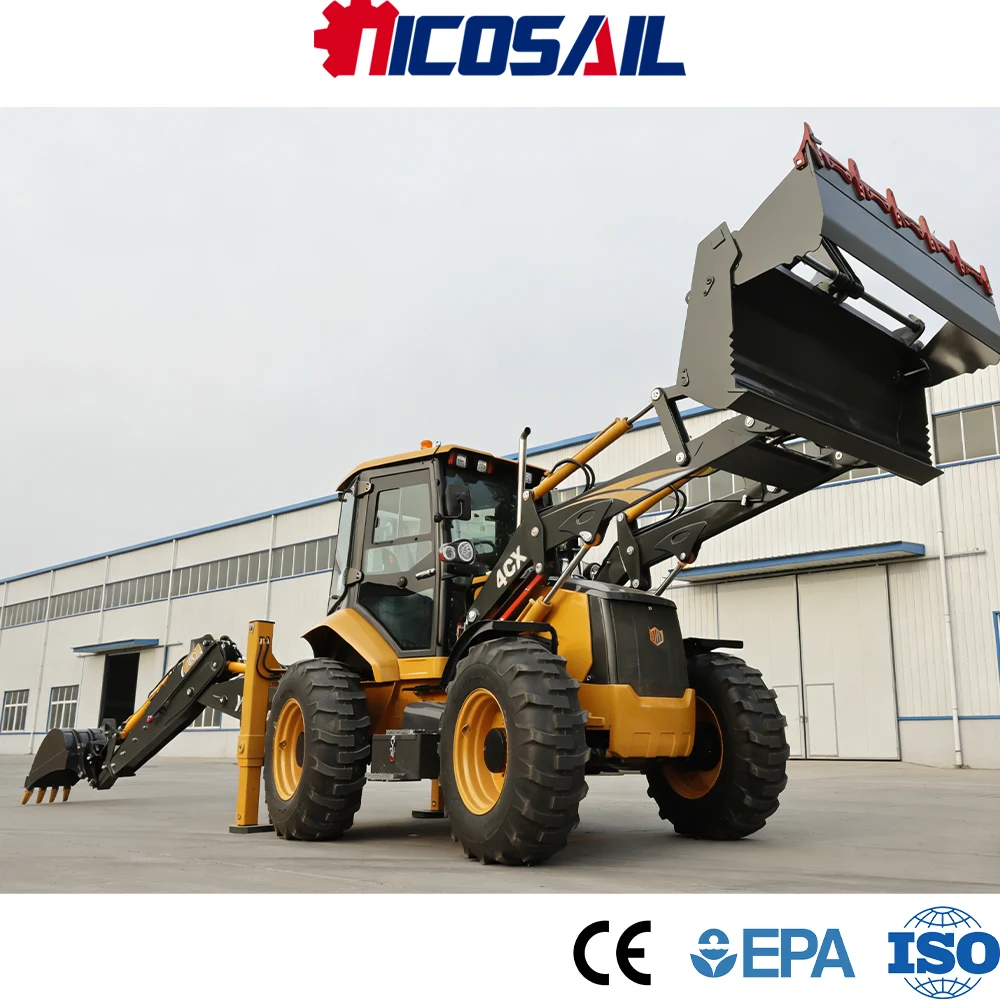 CE Euro 5 4CX Backhoe Loader 4x4 Excavator Loader for European Farming Quarry Work Road Repair and Excavation