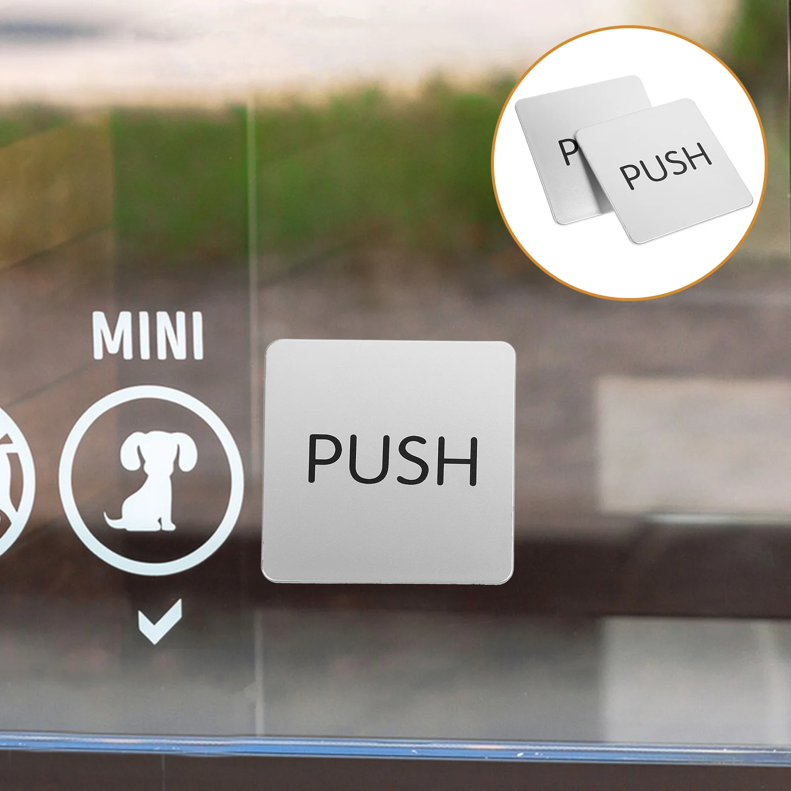 

1 set 1 Set Of Acrylic Door Push Pull Sign Entrance Indication Plate Glass Store Hotel Restaurant Coffee Shop Sticker