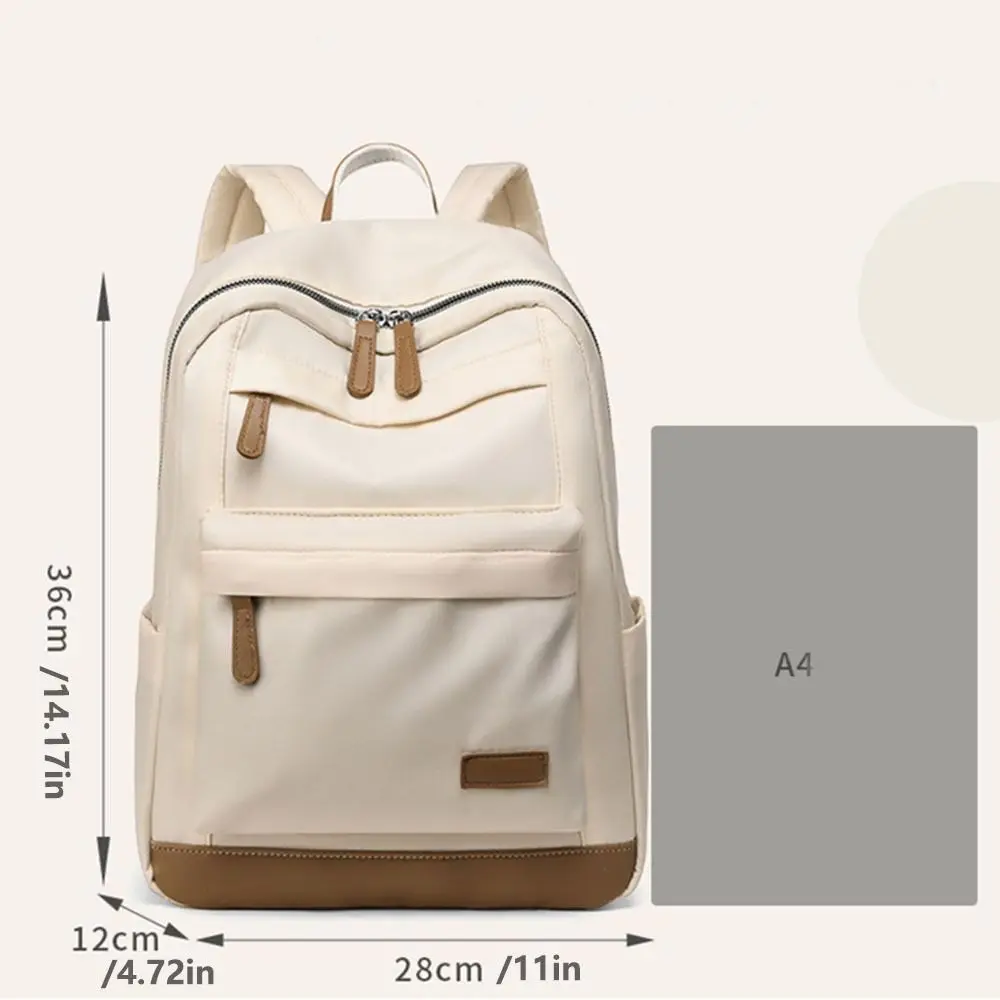 Large Capacity Women's Backpack Nylon Quilted Water-Resistant Travel Shoulder Bag Lightweight Multi-Pocket Student School Bag