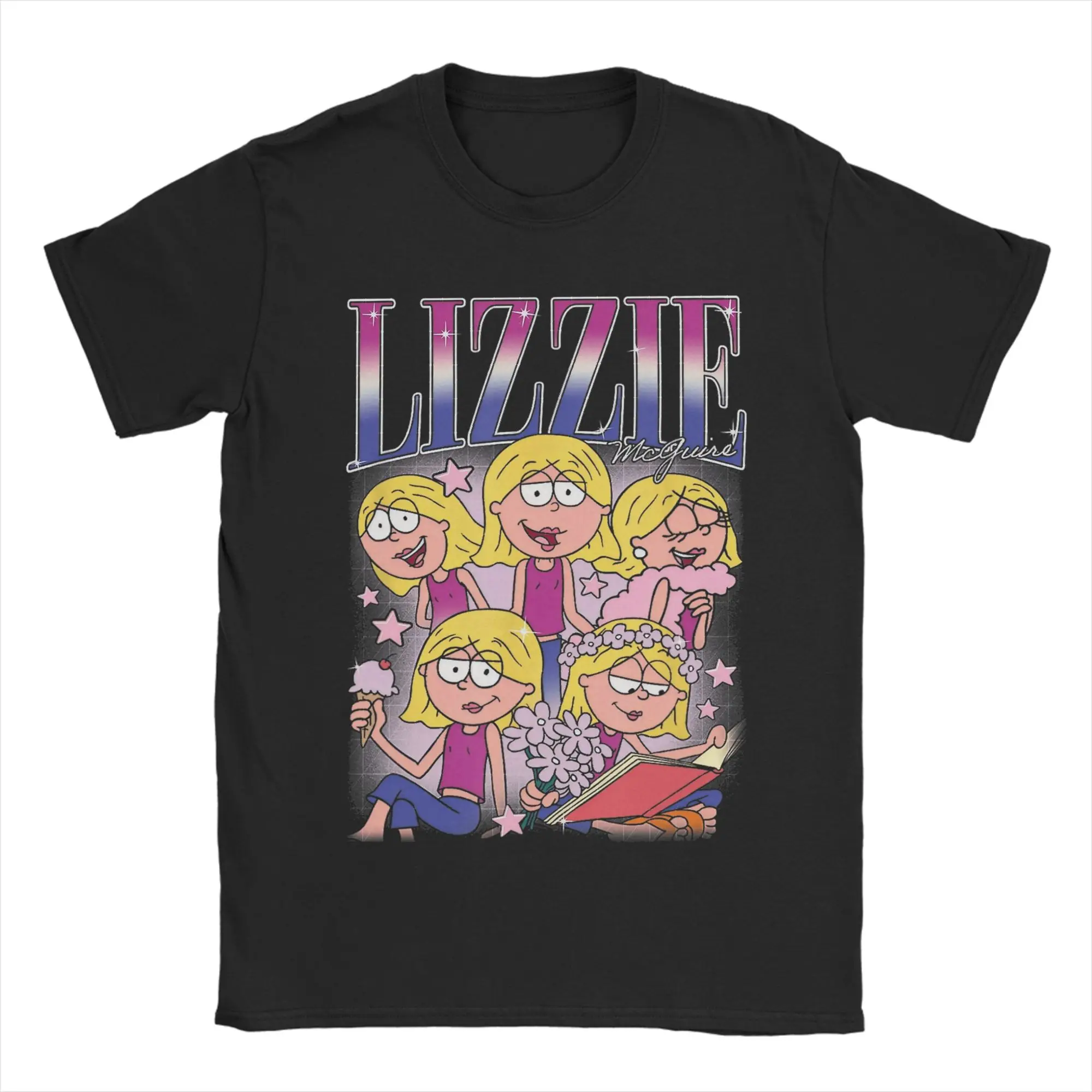 Men's T-Shirt Lizzies McGuires Vintage Pure Cotton Tee Shirt Short Sleeve  T Shirts O Neck Clothes Graphic Printed