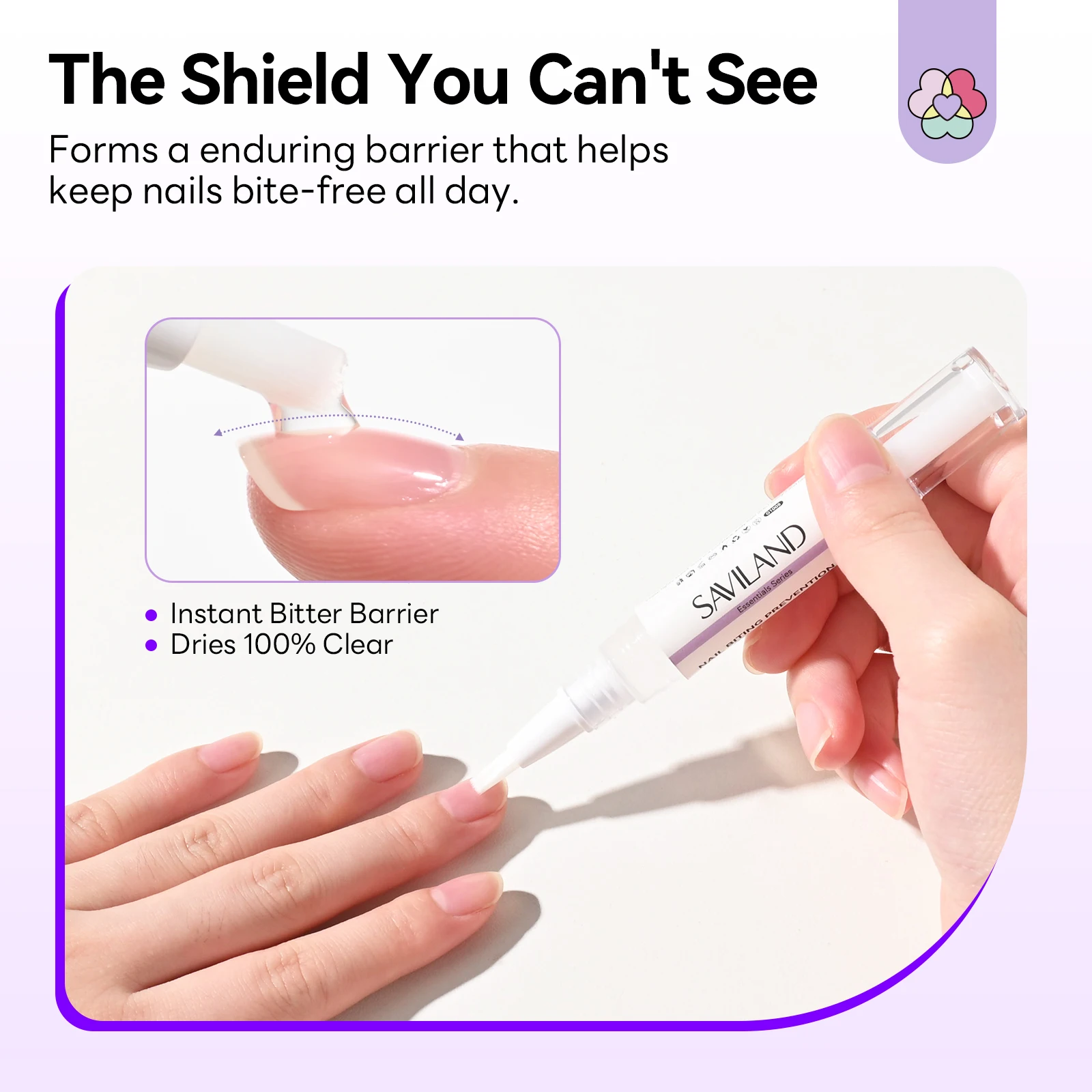 سافيلاند توقف علاج عض الأظافر للأطفال والكبار تركيبة مريرة محايدة التجفيف السريع طوال اليوم حامي الإبهام مص الردع