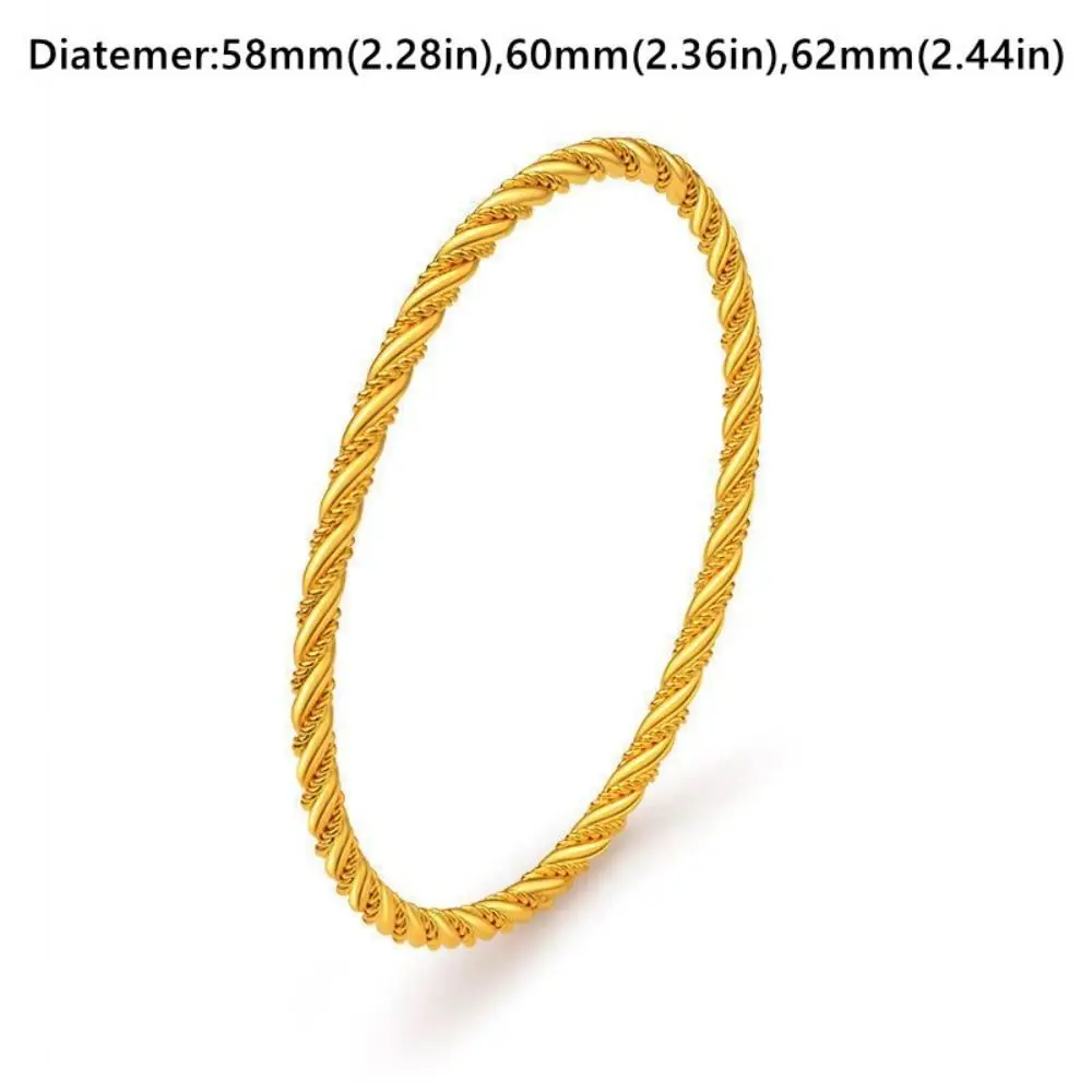 Presente criativo pulseira de torção de cobre elegante pulseira de ouro personalizada acessórios de joias simples