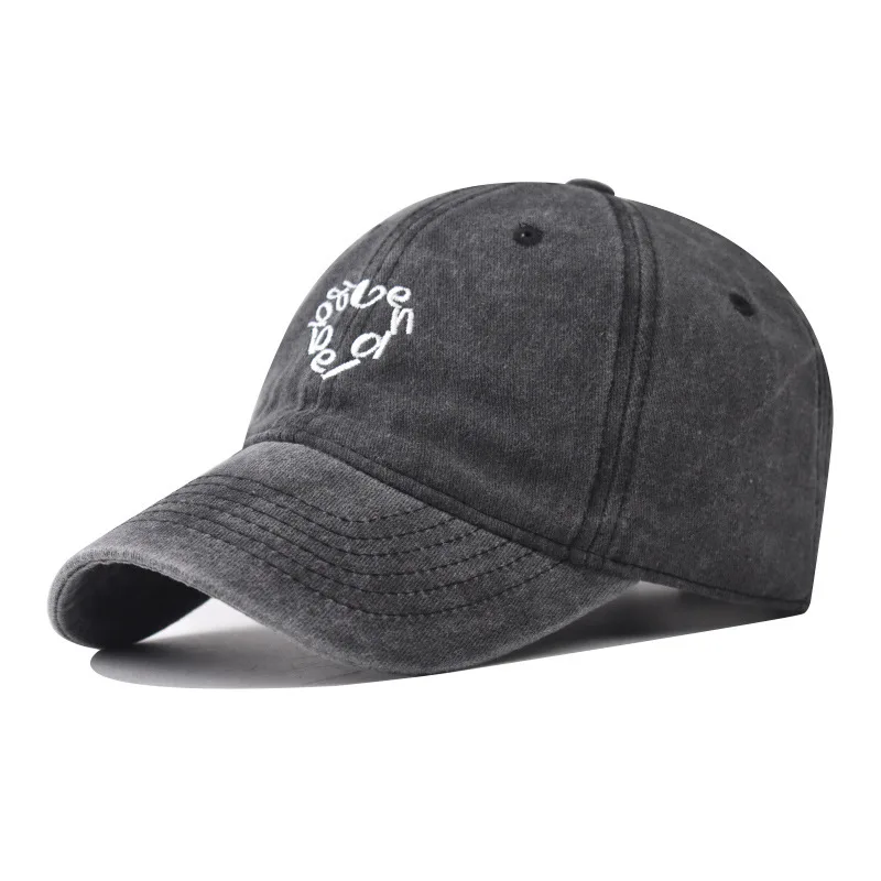 

New Cotton Washed Vintage Letter Heart Embroidered Baseball Cap Cartoon Animal Outdoor Personality Dad Hat