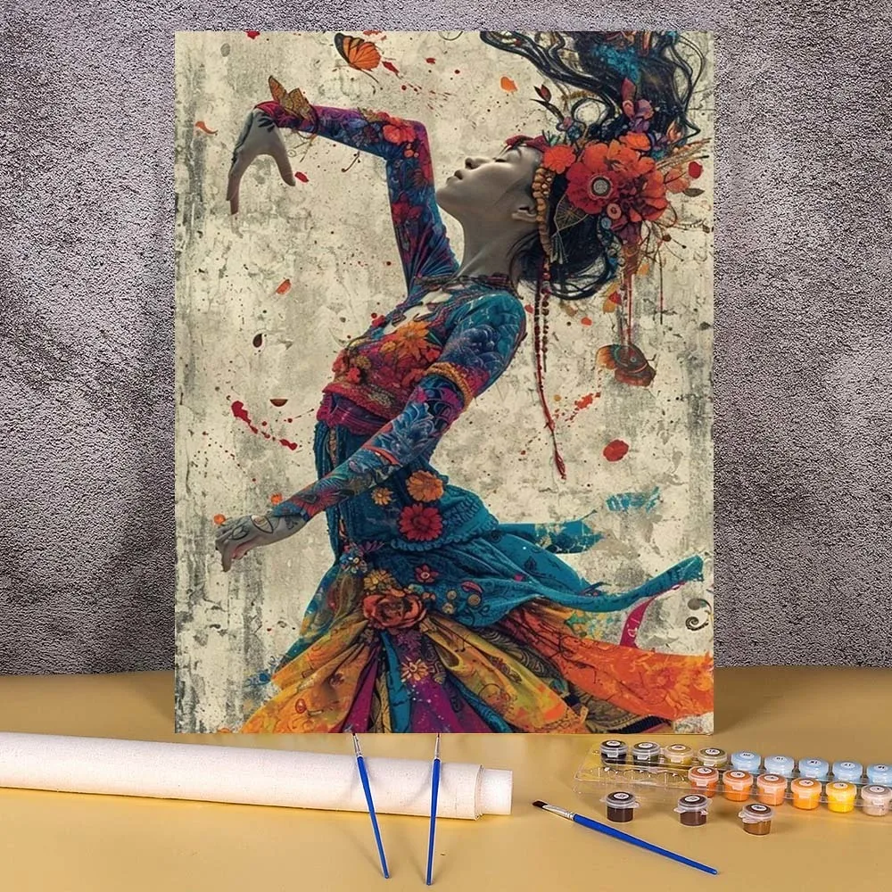 

Acrylic Diy Painting By Numbers Dancing Women Acrylic Paint On Canvas Draw Coloring By Numbers For Living Room Decor Diy Gift
